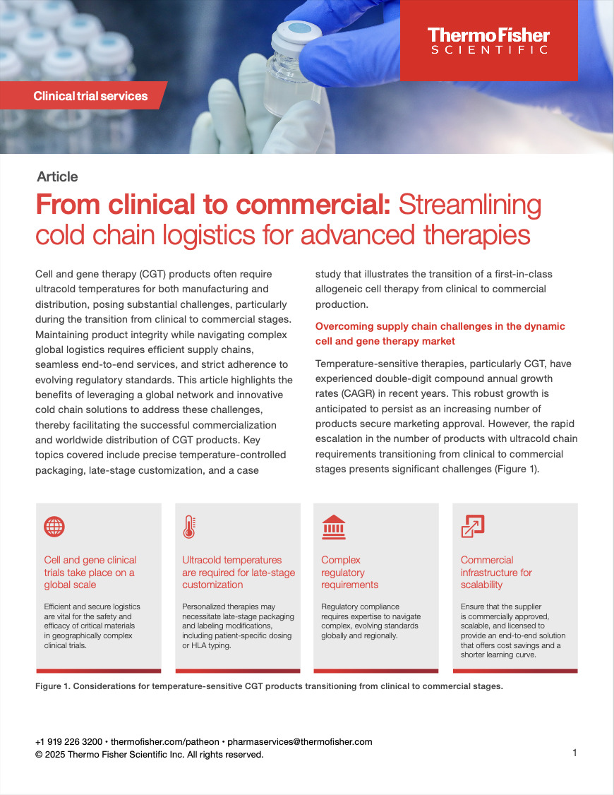 Thermo Fisher Scientific - Optimizing Cold Chain Logistics for Cell and Gene Therapies