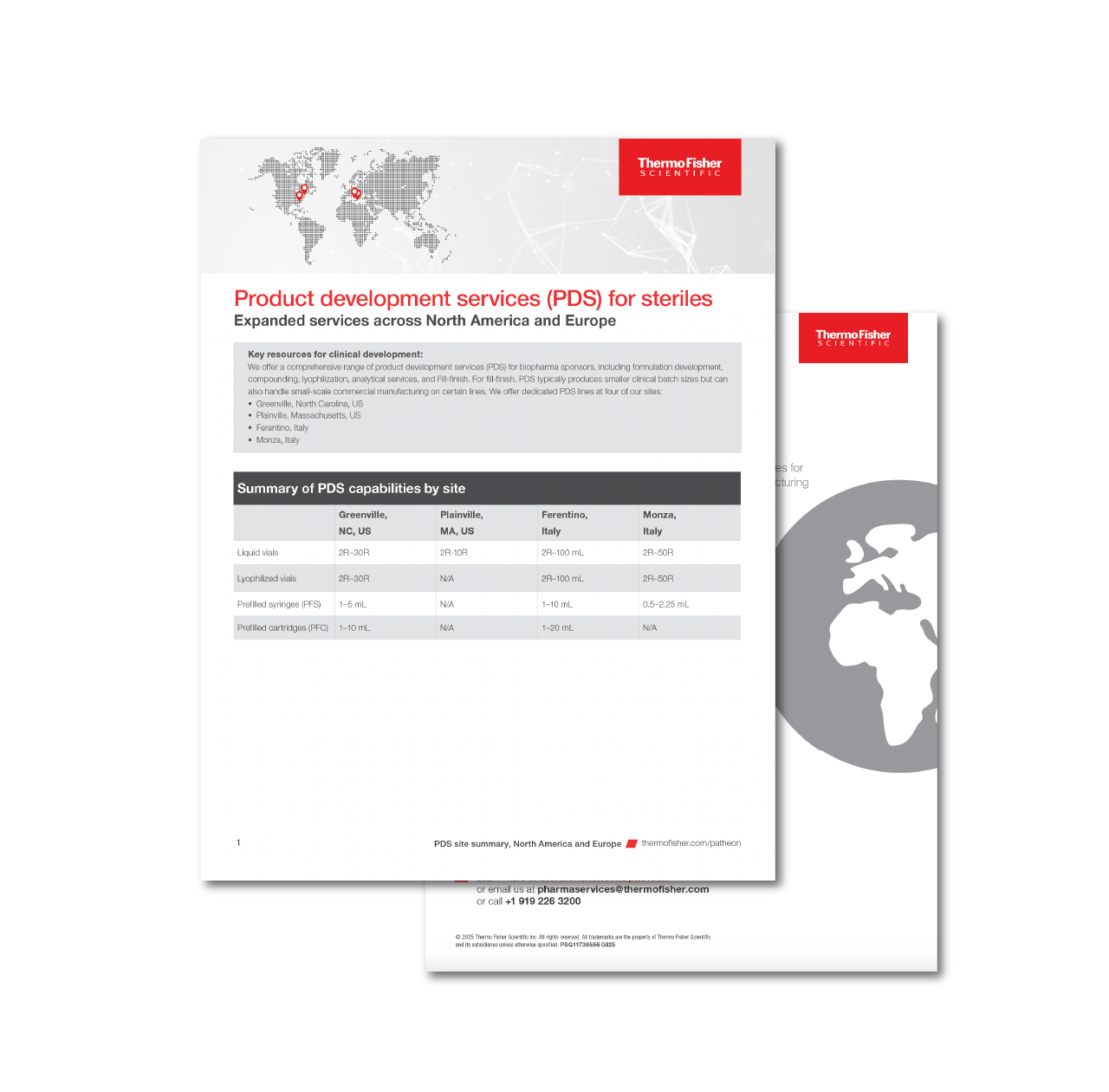 US & EU Based Sites for Steriles Product Development Brochure