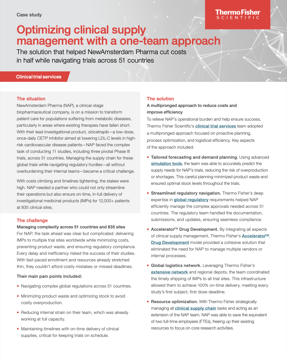 Thermo Fisher Scientific - Optimizing Clinical Supply Management with a One-Team Approach