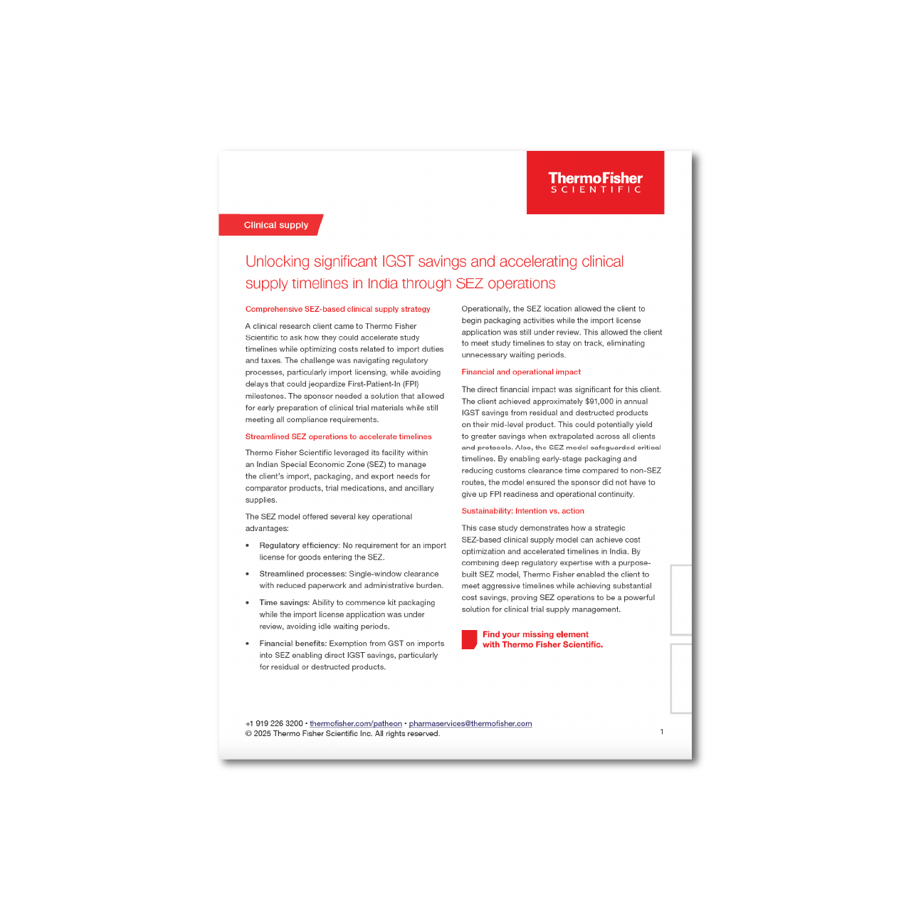SEZ Operations: Unlock IGST Savings & Accelerate Timelines - Thermo Fisher Scientific