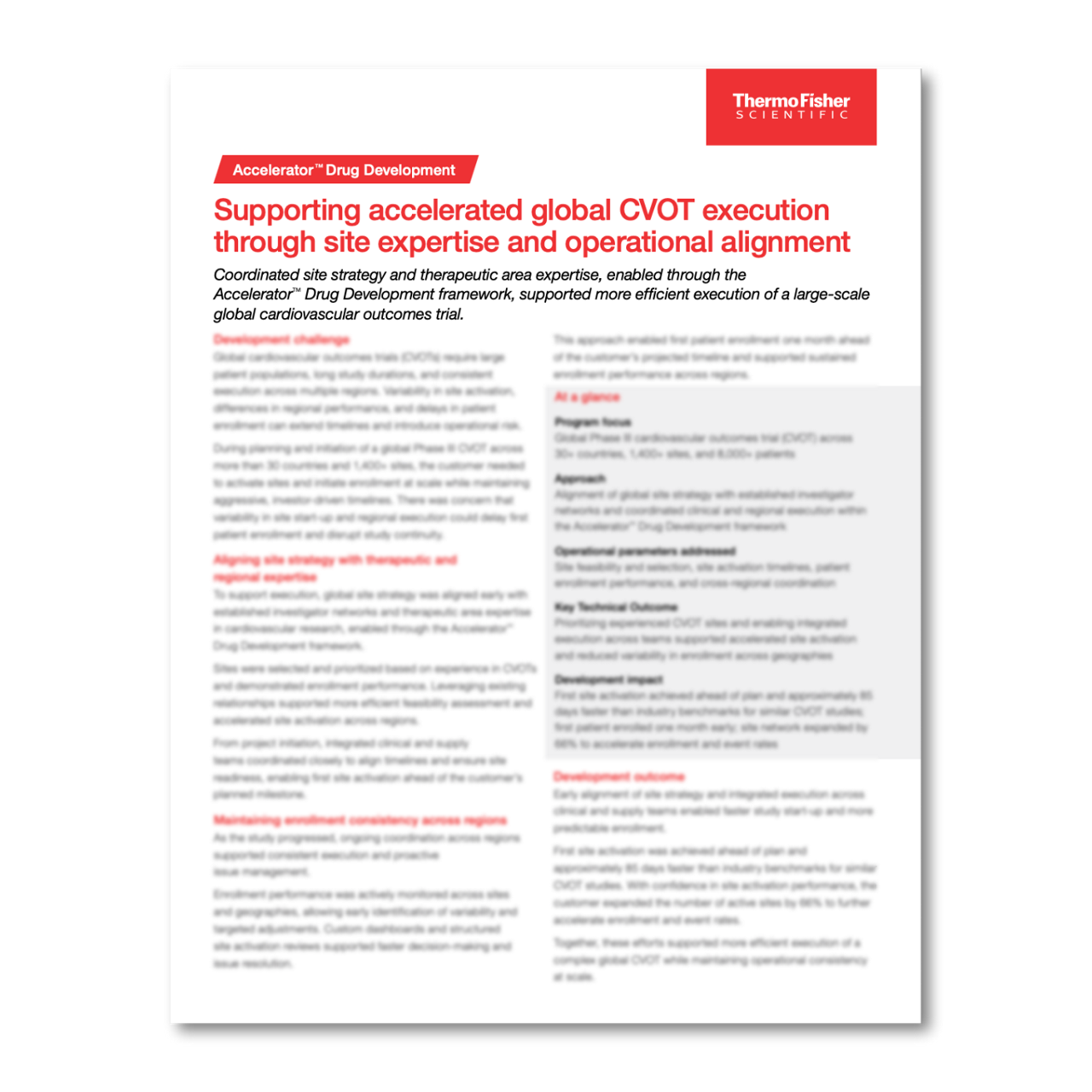 Thermo Fisher Scientific - Accelerating Global CVOT Execution