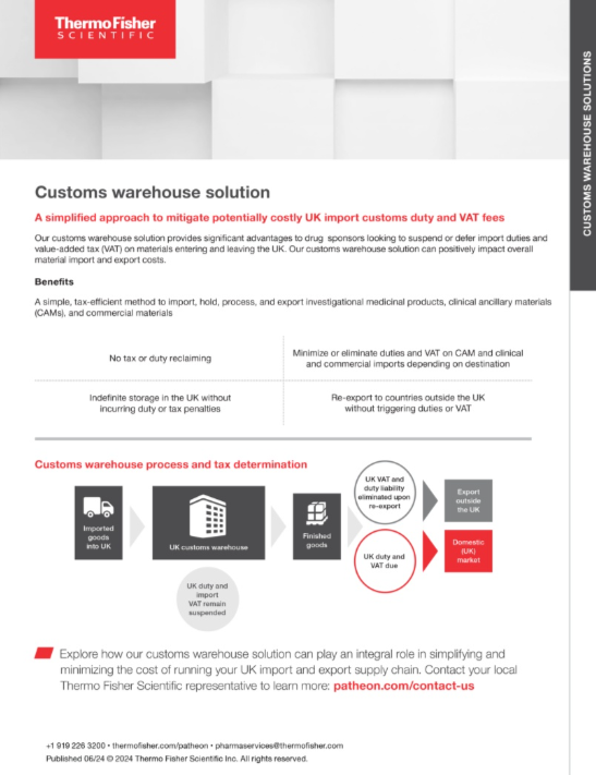 Thermo Fisher Scientific - Customs warehouse solution