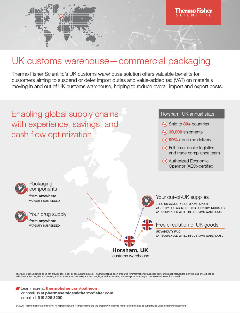 UK Customs Warehouse for Commercial Packaging - Thermo Fisher Scientific