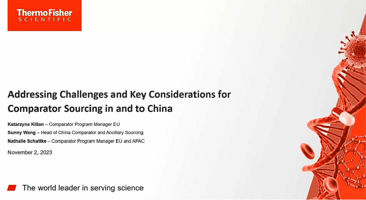 Addressing challenges and key considerations for comparator sourcing in and to China